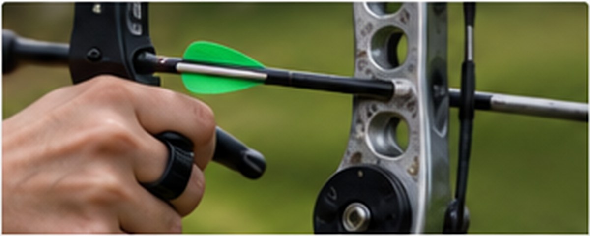 A controlled archery shot sequence from setup to release